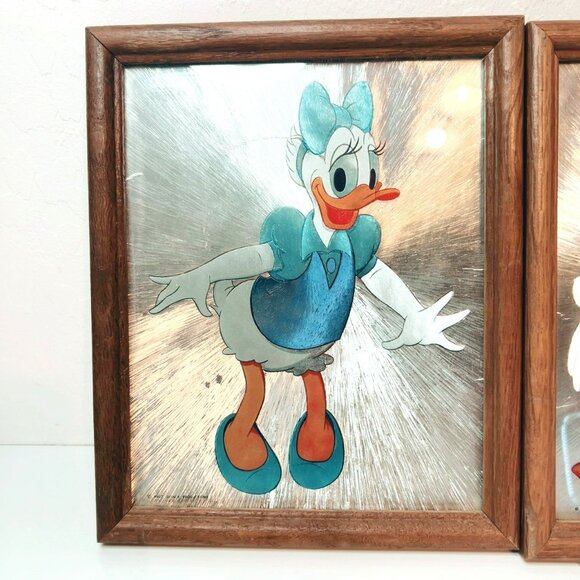 Walt Disney Productions Donald Duck & Daisy Dufex Foil Framed Print Set 1984 Vtg - Picture 2 of 4